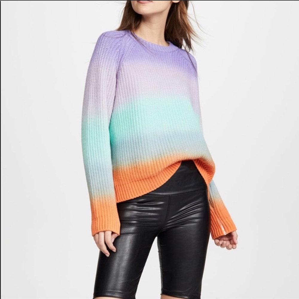 Alice and Olivia Shaker Knit Ombré sweater